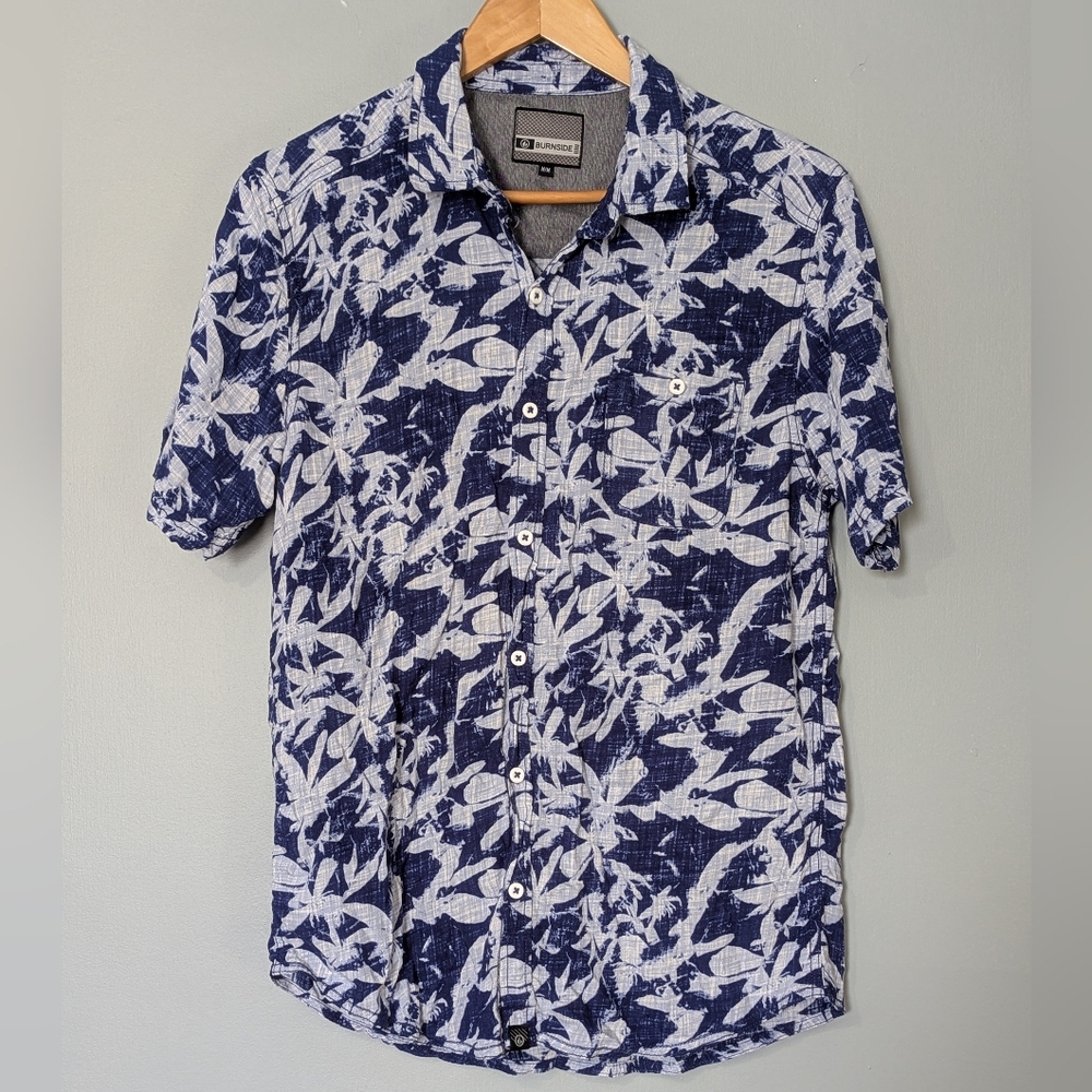 Burnside Men's Short Sleeve Button-down Shirt Botanical‎ Print